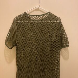 Olive Mesh Short Sleeve Tee